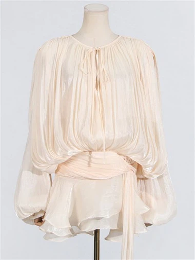 Бежевая чистая дух - блузка рукава